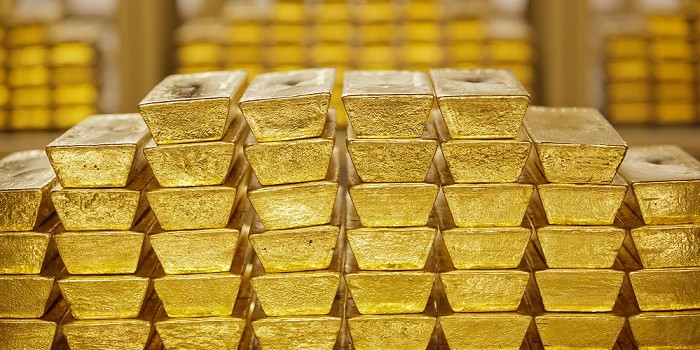 Lingotes de oro de la cámara acorazada del banco central de Austria
