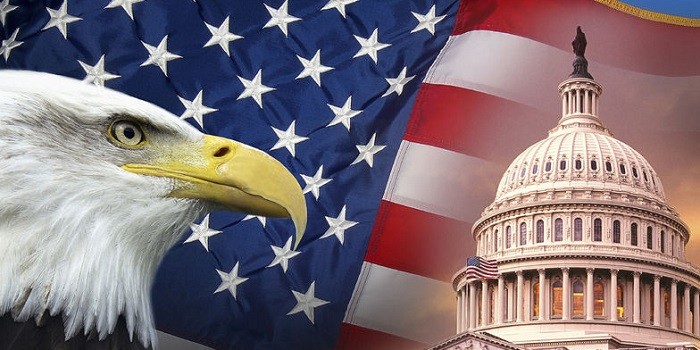 Símbolos de los Estados Unidos: la bandera, el Capitolio y el águila calva