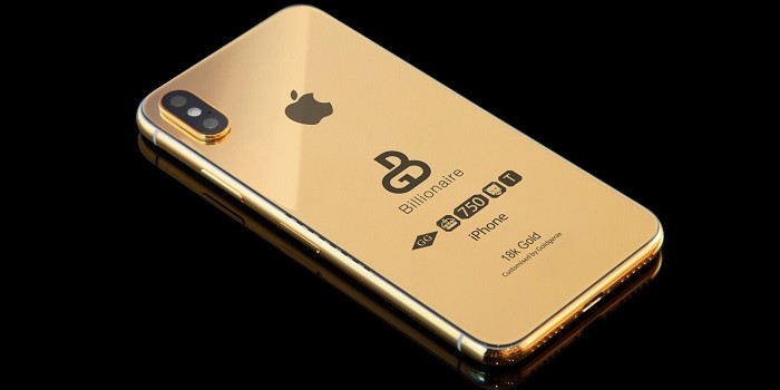 iPhone Xs con carcasa de oro de 18 quilates, realizado por la compañía Goldgenie