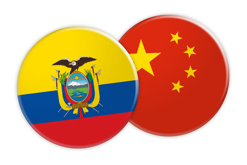 Banderas de Ecuador y China
