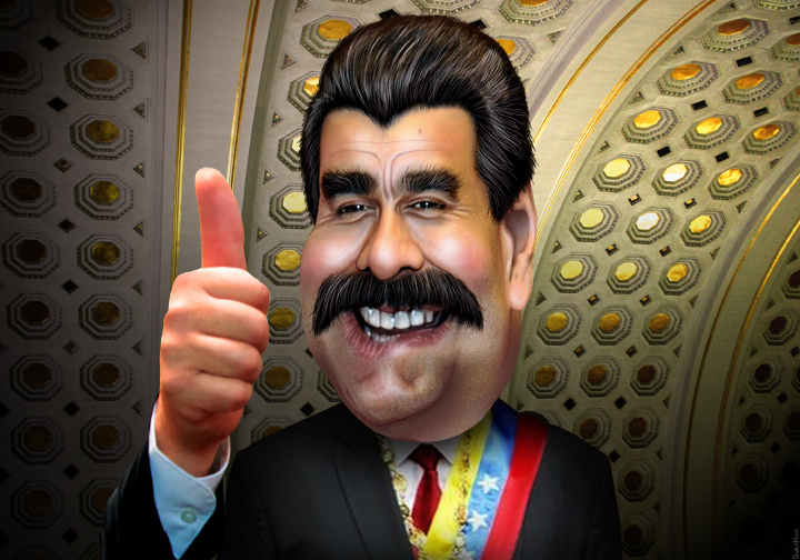 Caricatura de Nicolás Maduro, presidente de Venezuela