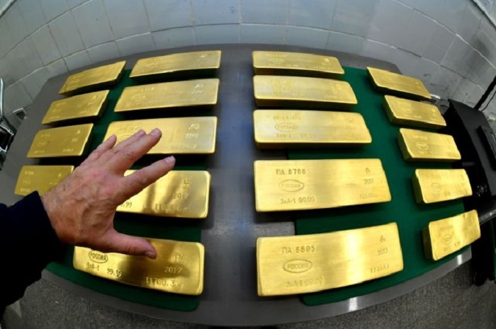 Lingotes de oro de las reservas del Banco Central de la Federación Rusa