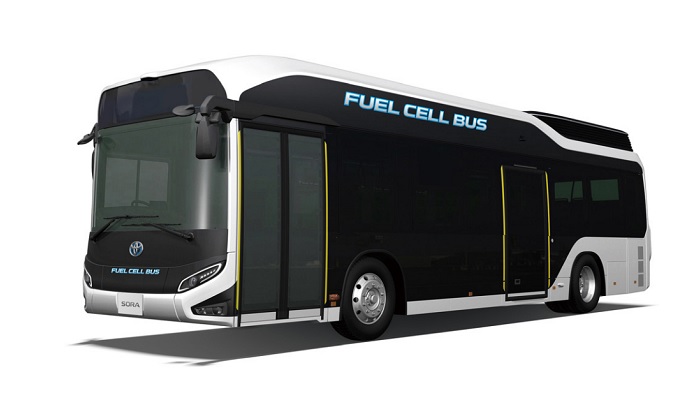 Autobús de pila de combustible de hidrógeno que se usará en los Juegos Olímpicos de Tokio 2020