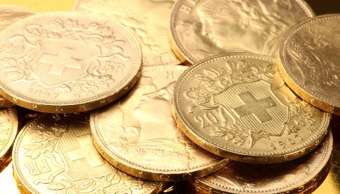 Monedas de oro de Suiza