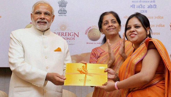El primer ministro indio, Narendra Modi, durante la presentación del plan de bonos soberanos