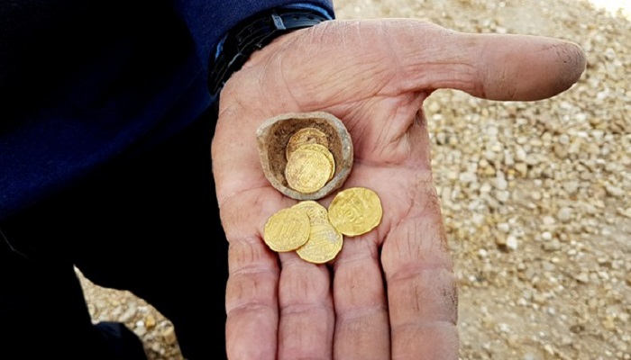 Monedas de oro del siglo VII encontradas en Israel