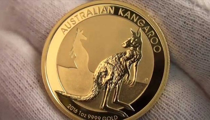Bullion Canguro de una onza de oro, acuñado por la Perth Mint