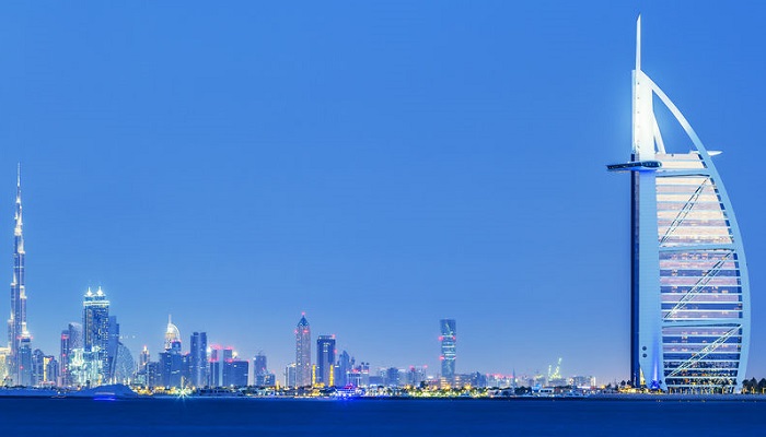 Vista del skyline de Dubai (EAU)