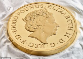 Anverso moneda 10 kilos oro de la Royal Mint
