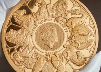 Reverso moneda 10 kilos oro de la Royal Mint