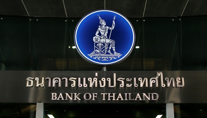 Rótulo del Banco de Tailandia en Bangkok