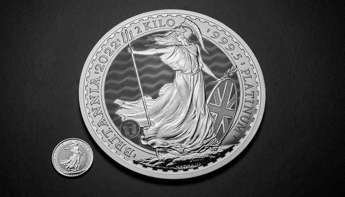 Moneda de dos kilos de platino acuñada por la Royal Mint
