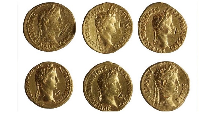 Monedas de oro romanas encontradas en Norwich (Inglaterra)