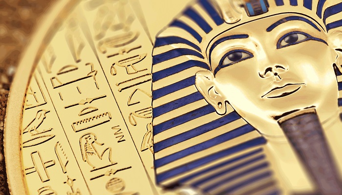 Moneda de oro dedicada por la Perth Mint al centenario del descubrimiento de la tumba de Tutankamón